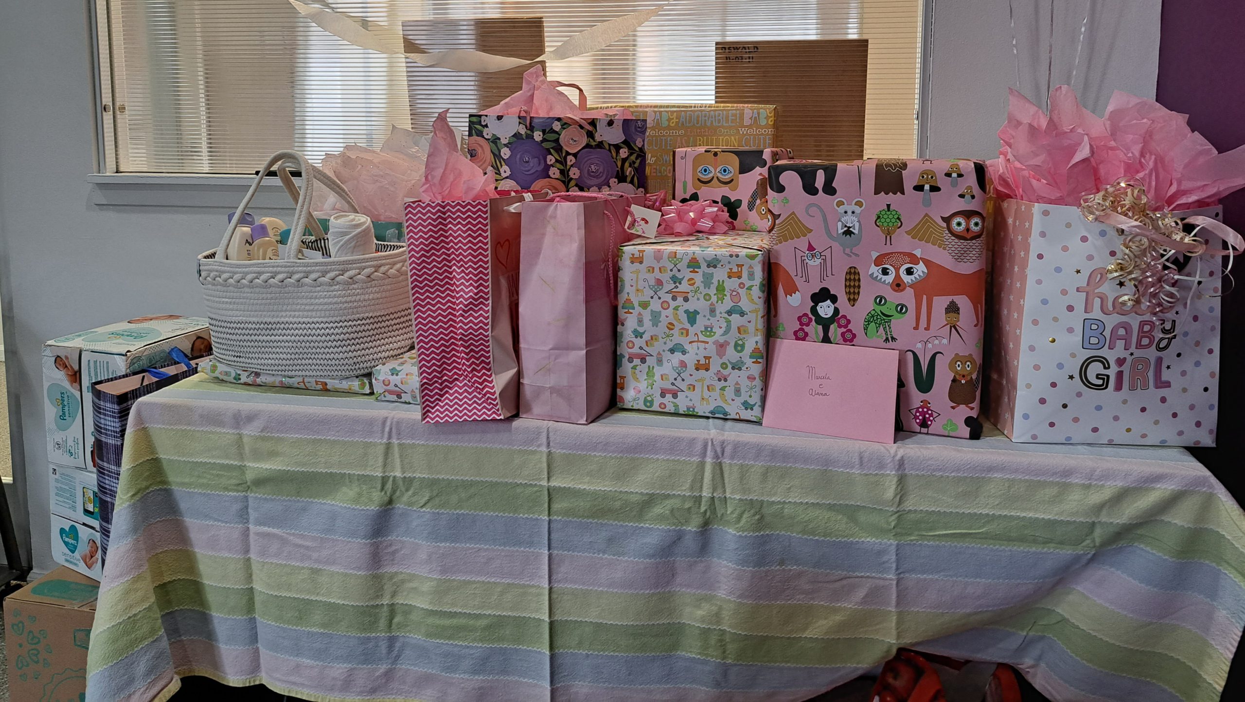 Baby Shower gifts collected for refugee mother at Freedom House